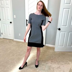 JCREW grey and black work dress size 4 kneelength